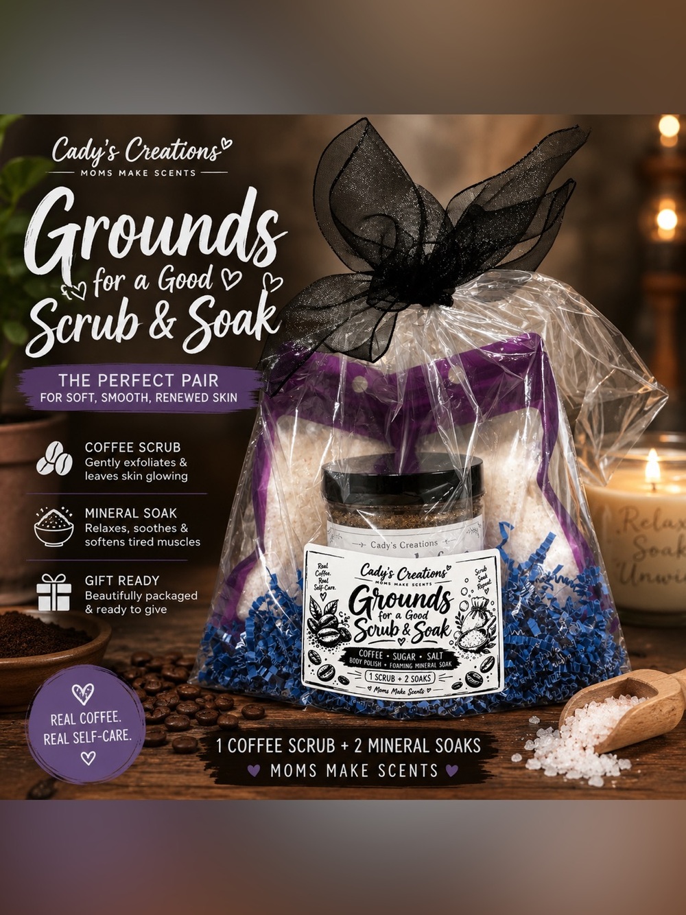 Grounds for a Good Scrub & Foaming Soak Gift Set